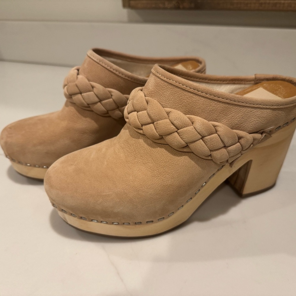 Dolce Vida Hila Suede Braided Strap clog Dune 7.5